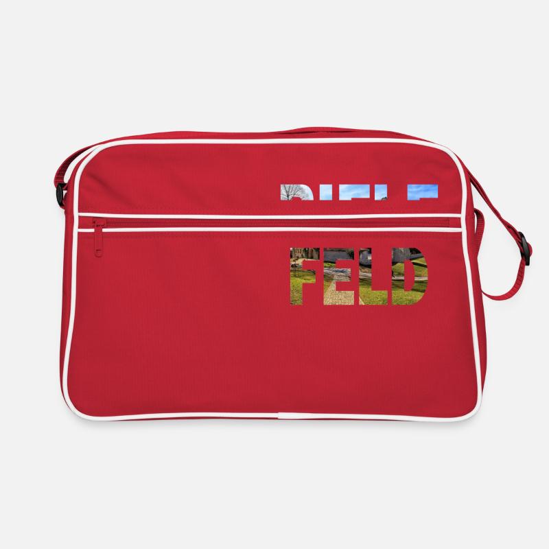 Bielefeld Landschaftsbild - Retro Tasche - Rot/Weiß