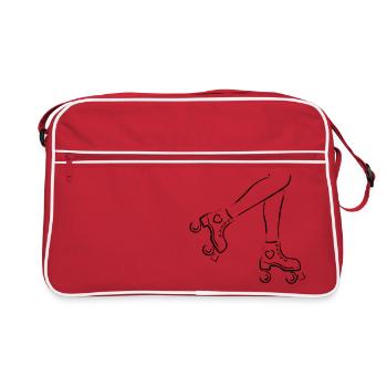 Rollschuhe mit Beinen - Retro Tasche - Rot/Weiß - Vorne