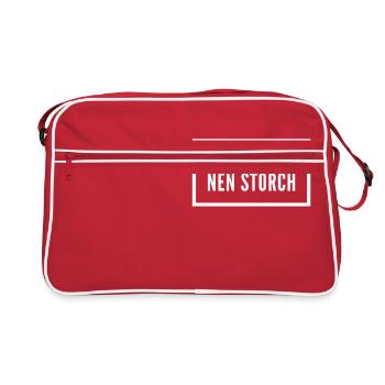 Brat mir doch einer nen Storch - Retro Tasche - Rot/Weiß - Vorne