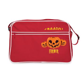 Gruseliger Bauer - Retro Tasche - Rot/Weiß - Vorne