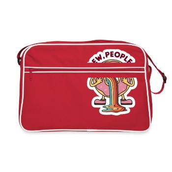 Ew People Sarcastic Donut Design - Retro Bag - red/white - Front