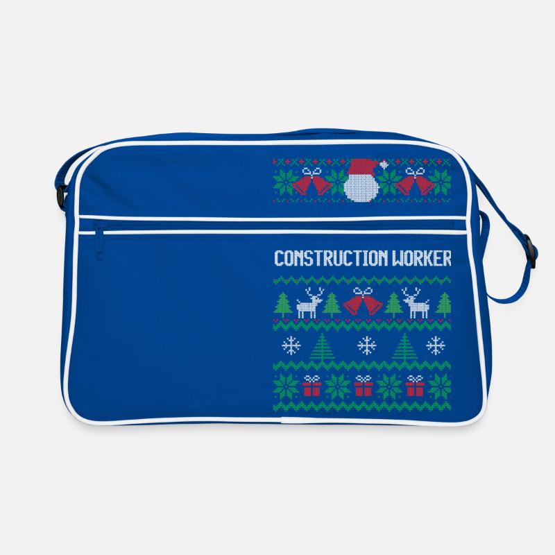 Ein fröhlicher Bauarbeiter Retro Tasche