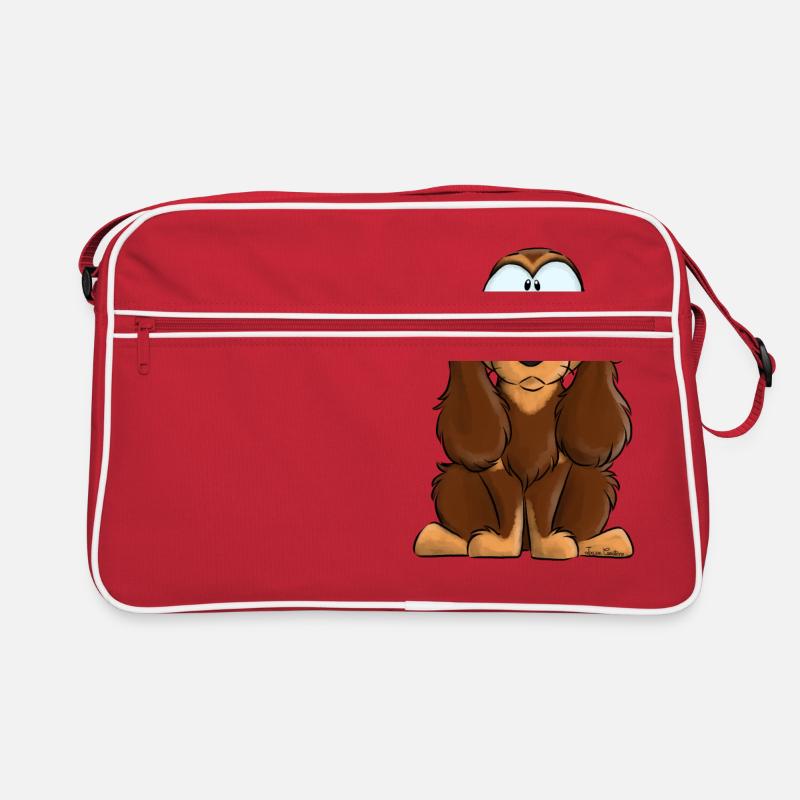 Je Suis Cocker Anglais Chocolat Feu - Sac Retro - rouge/blanc