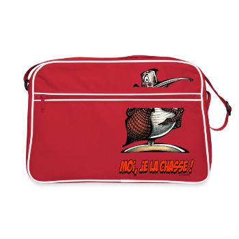 La Bécasse, Moi Je La Chasse ! - Sac Retro - rouge/blanc - Devant