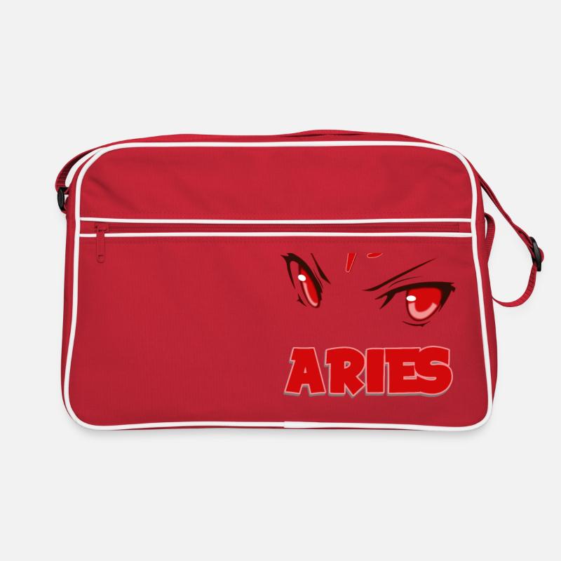 Flanell Widder - Retro Tasche - Rot/Weiß
