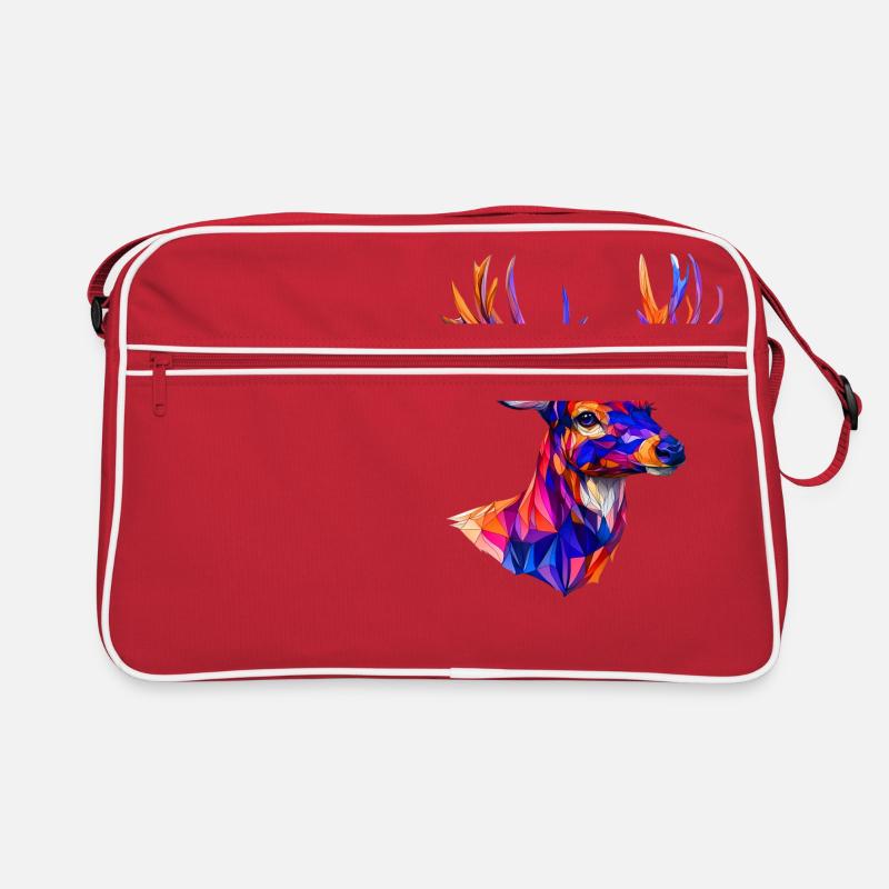 Cerf, le roi de la forêt - Sac Retro - rouge/blanc