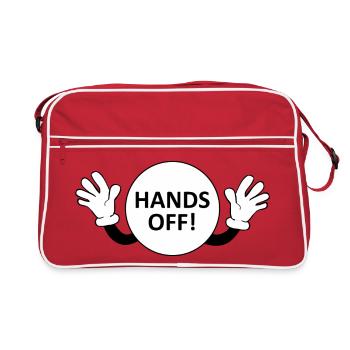 Hands Off / Don't Touch Warning - Retro Bag - red/white - Front