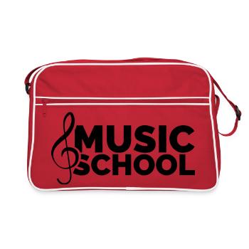 École de musique Symbole Clef Partition Musicien - Sac Retro - rouge/blanc - Devant