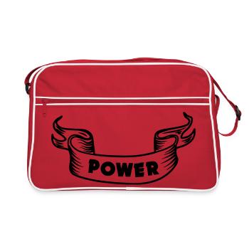 Banner text with the word power 'POWER' - Retro Bag - red/white - Front