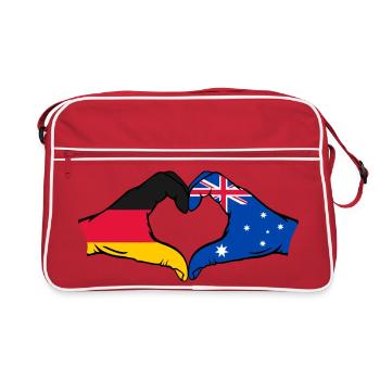 Germany Australia Flag Heart Shape - Retro Bag - red/white - Front