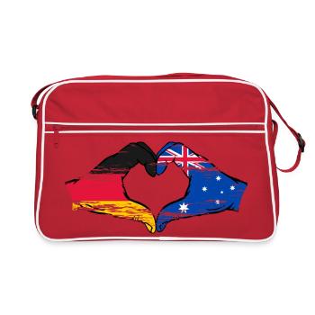 Allemagne Australie drapeau coeur forme utilisé - Sac Retro - rouge/blanc - Devant
