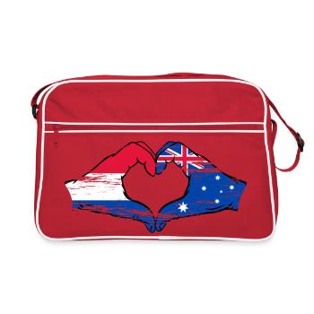 Hollande Australie drapeau forme de coeur utilisé - Sac Retro - rouge/blanc - Devant