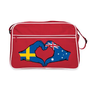 Sweden Australia Flag Heart Shape - Retro Bag - red/white - Front