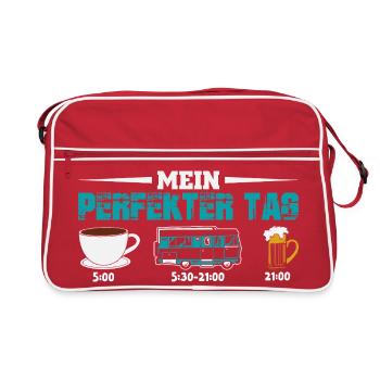 Camper Camping Caravan Saying - Retro Bag - red/white - Front