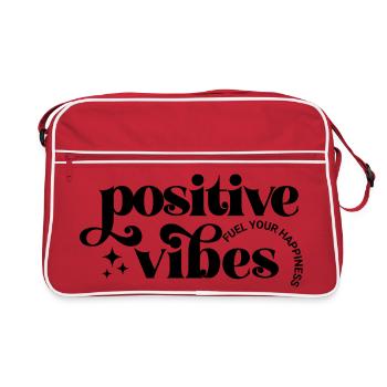 Les ondes positives alimentent le bonheur - Sac Retro - rouge/blanc - Devant