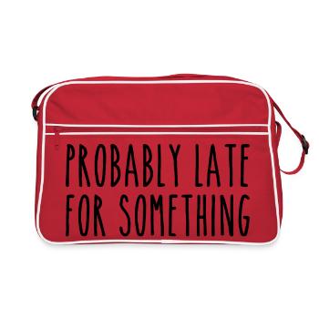 Wahrscheinlich zu spät für irgendetwas - Retro Tasche - Rot/Weiß - Vorne