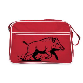 Vecteur nature de la course du sanglier sauvage - Sac Retro - rouge/blanc - Devant