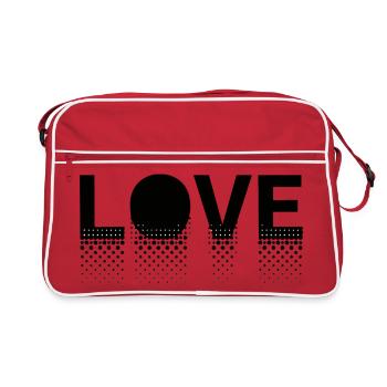 Love en points sur fond noir - Sac Retro - rouge/blanc - Devant