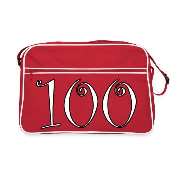 100. 100 ANS. 100e ANNIVERSAIRE. ANNIVERSAIRE 100  - Sac Retro - rouge/blanc - Devant
