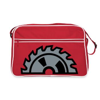 Demi-logo de la lame de scie circulaire - Sac Retro - rouge/blanc - Devant