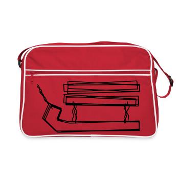 Schlitten handgezeichnet - Retro Tasche - Rot/Weiß - Vorne