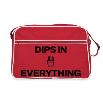 Pommes Snack Kartoffel Lustig Imbiss Pommes Frites - Retro Tasche - Rot/Weiß - Vorne