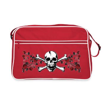 Ornement de la Rose du Crâne Rose du Crâne - Sac Retro - rouge/blanc - Devant