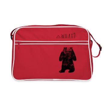 whorehouse bear under clouds - Retro Tasche - Rot/Weiß - Vorne