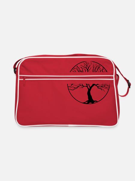 baum kreis - Retro Tasche - Rot/Weiß - Vorne
