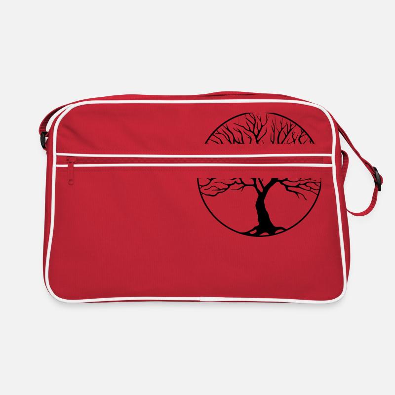 baum kreis - Retro Tasche - Rot/Weiß
