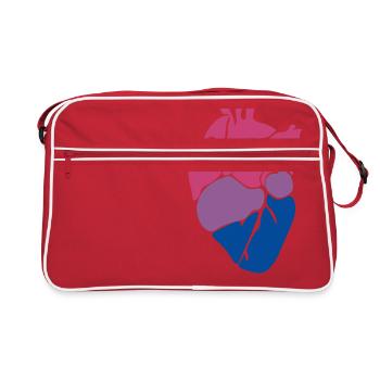 Bisexual heart - Retro Bag - red/white - Front
