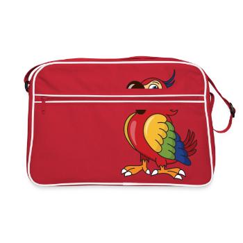 Oiseaux oiseaux perroquet - Sac Retro - rouge/blanc - Devant