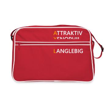 Name Axel Geschenk - Retro Tasche - Rot/Weiß - Vorne