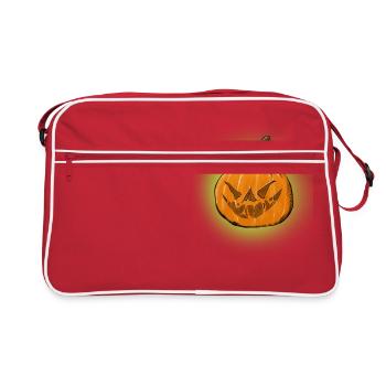 Citrouille d’Halloween brillante - Sac Retro - rouge/blanc - Devant