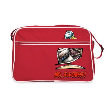 Le Canard Colvert, Moi Je Le Chasse ! - Sac Retro - rouge/blanc - Devant