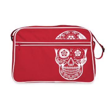 tête de mort mexicaine - Sac Retro - rouge/blanc - Devant
