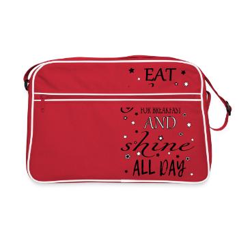 Eat glitter for Breakfast - Retro Tasche - Rot/Weiß - Vorne