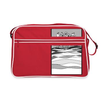 landscape with flowers - Retro Bag - red/white - Front