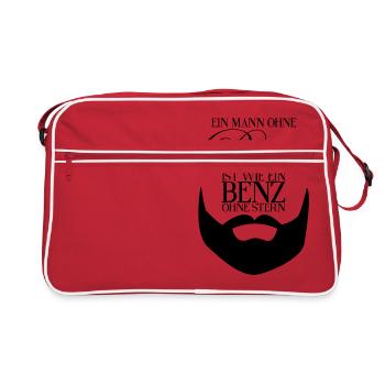 Bart, Beard - Sort - Cadeaux idée hommes - Sac Retro - rouge/blanc - Devant
