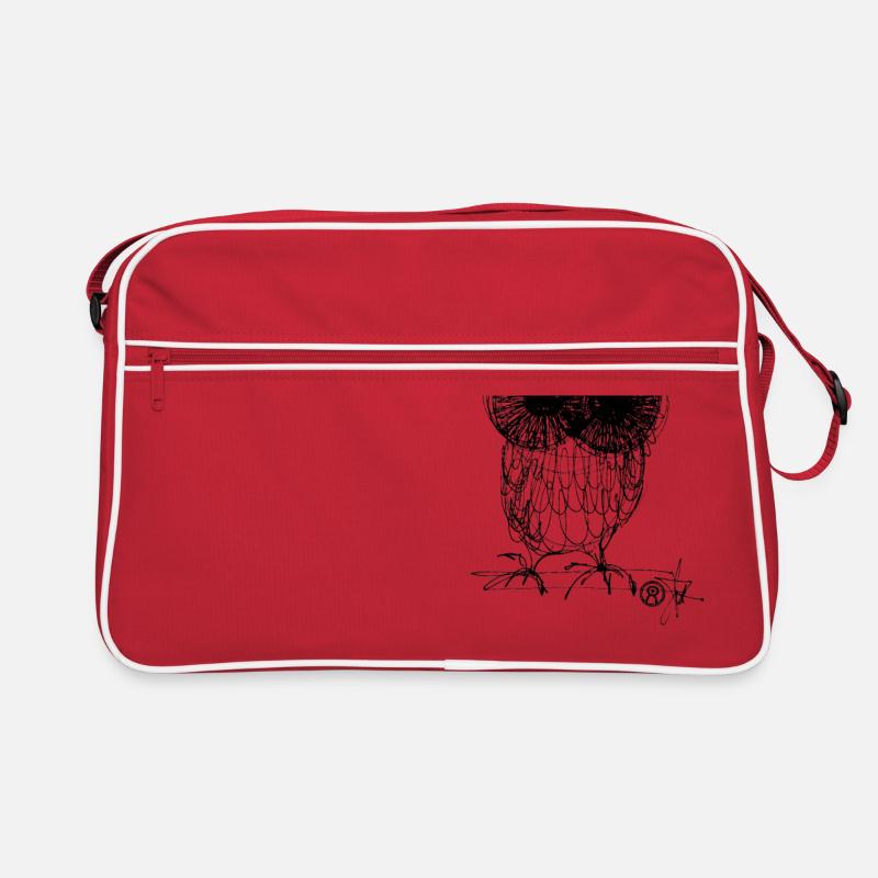 Eule schwarz Retro Tasche