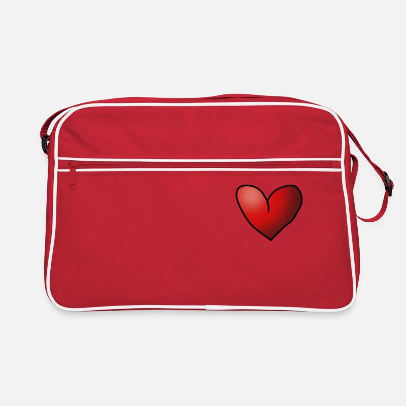 Herz - Retro Tasche - Rot/Weiß