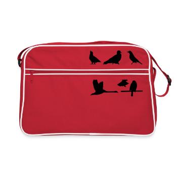 oiseaux - Sac Retro - rouge/blanc - Devant