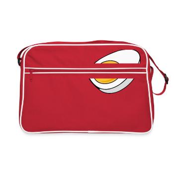 Egg cooked half divided - Retro Bag - red/white - Front