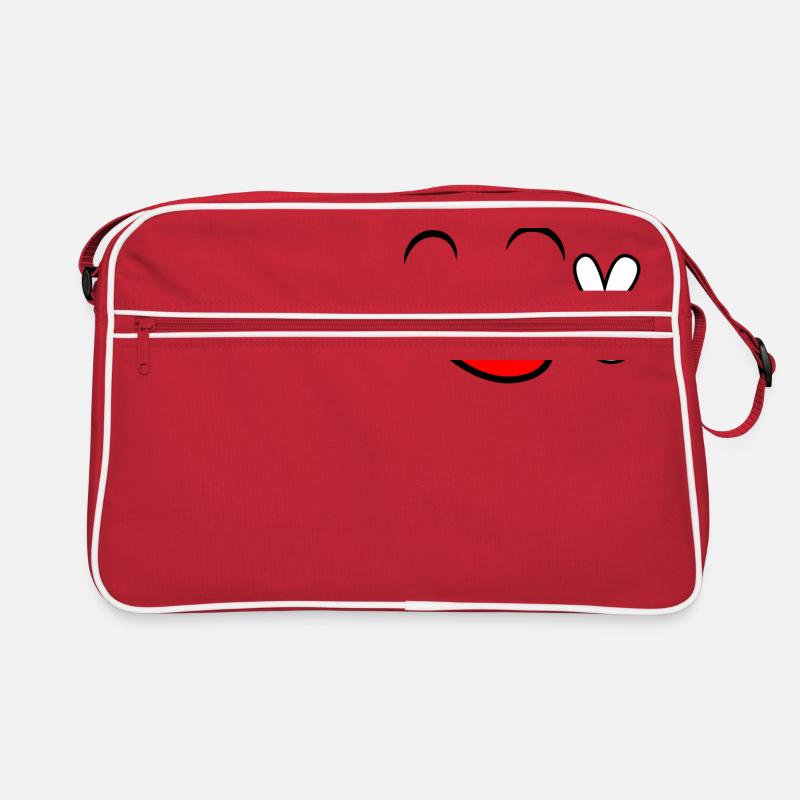 Smiley - Retro Tasche - Rot/Weiß