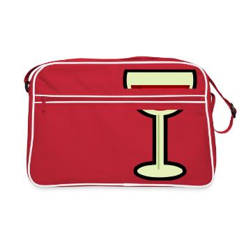 Bouteille en verre à vin Bouteille de vin1 - Sac Retro - rouge/blanc - Devant