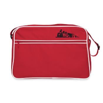 Vintage Zug - Retro Tasche - Rot/Weiß - Vorne
