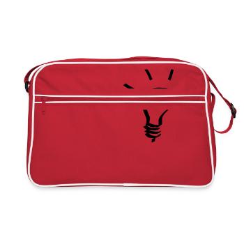 Glühbirne Idee Geschenk - Retro Tasche - Rot/Weiß - Vorne
