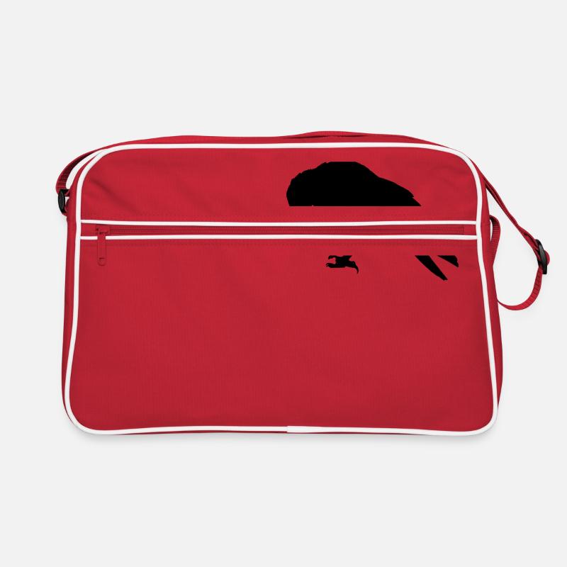 Rabe Krähe - Retro Tasche - Rot/Weiß
