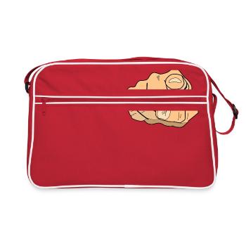 Zeigefinger - Retro Tasche - Rot/Weiß - Vorne