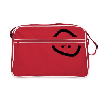 Sad face - Retro Bag - red/white - Front